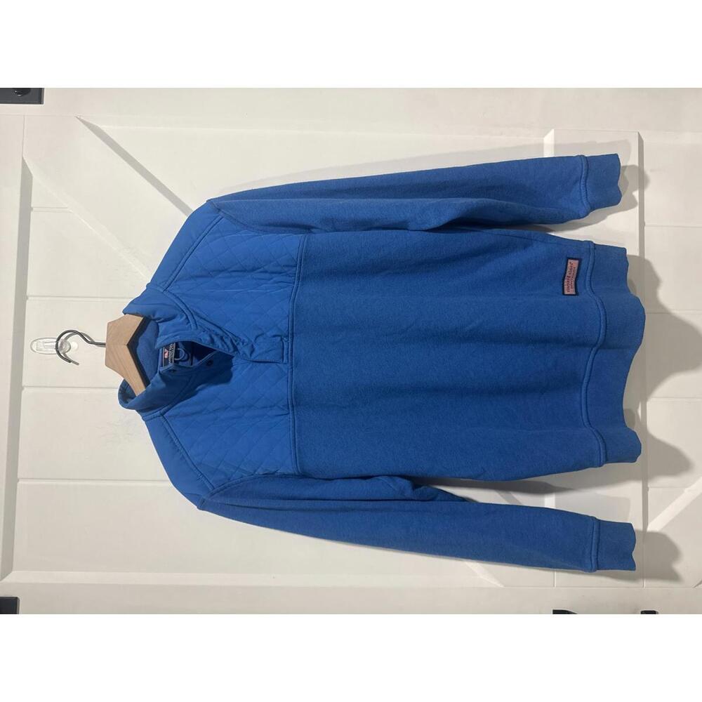 Vineyard Vines Blue Quilted Shoulder Pullover Sweatshirt Size S